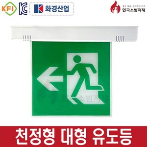 한국소방자재 피난구유도등 대형 천정형, 1개, 혼합색상