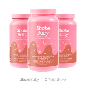 쉐이크베이비 단백질쉐이크 밀크티맛 대용량, 750g, 3개