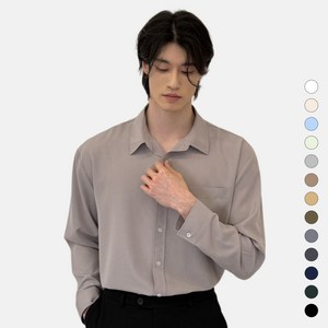 이루지오 남자 오버핏 셔츠 빅 사이즈 링클프리 와이셔츠 남방