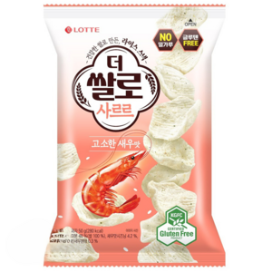 롯데웰푸드 더쌀로 사르르 고소한새우맛, 50g, 3개