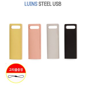 루인스 USB 2.0 이동식 외장 메모리 미니 컴퓨터 유에스비 + 고리줄, 4GB, 블랙, 1개