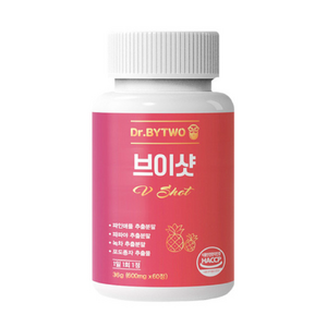 소화효소제 닥터바이투 브이샷 브로멜라인 [600mg x 60정] 피로회복 파인애플 파파야 녹차 추출물 단백질분해 효소 진통 소염 소화제효과