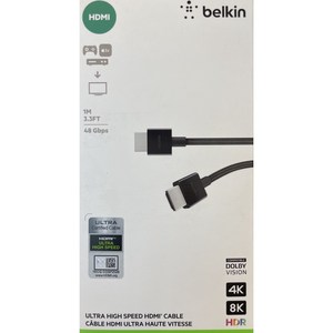 벨킨 울트라 HDMI 2.1 케이블 Dolby Vision, 1개, 1m