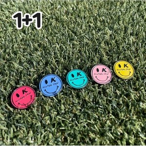 스마일 골프 볼마커 파스텔 5색 1+1, Mint, Yellow, 1개