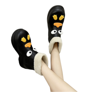 파라다이소 여성용 따뜻하게 신는 핫템 굽높은 미들 장화