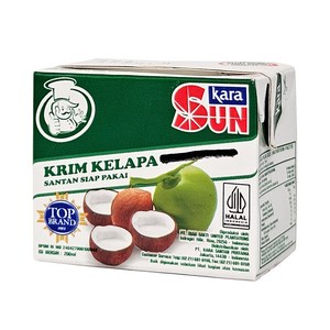 인도네시아 Sun kaa 산탄 끌라빠 시압 빠카 코코넛 밀크 200ml 음식 요리 식자재 식품 / Santan Kelapa Siap Pakai, 1개