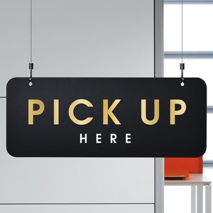 루리앤메리 매장을위한 블랙골드 하늘걸이 39 PICK UP HERE 안내판 A SIZE, 단면, 천정걸이 없음