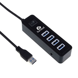 얼리봇 4포트 USB3.0 허브 LHV-300, 블랙, 1개