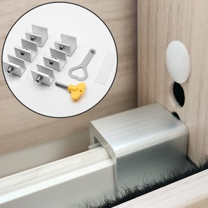 [침입 차단 손쉬운 설치] 창문 잠금장치 고정장치 스토퍼 방충망 도어락 6개세트, 1구 6개세트, 6개