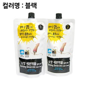 봄날 A_소망 세븐 스피드 오징어먹물 염색약 400ml 블랙 컬러트리트먼트, 1개