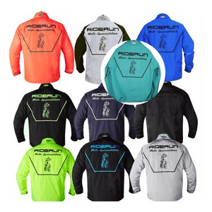 라이더런 바람막이 자켓 사계절 오토바이 자전거 바람막이 (비니사은품증정), 라이더런자수/블루(블랙지퍼), M