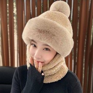 애띠앙 1+1 에스키모 후드 넥 워머 페이크 퍼 목토시, 그레이+그레이