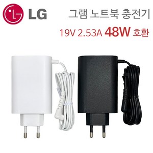 LG 올뉴그램 13Z980 13ZD980 14Z980 14ZD980 15Z980 15ZD980 노트북 충전기 어댑터 케이블 19V 2.53A 48W 호환, 화이트, 1개