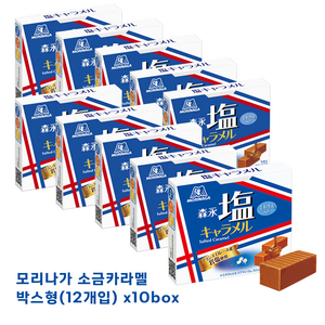 모리나가 제과 소금 카라멜 12알 x10개 박스형, 10개, 100g