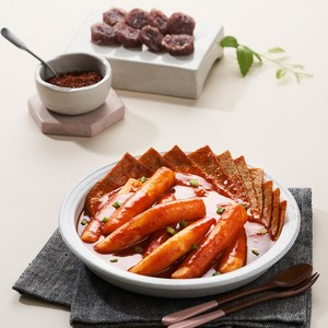 부산 광안리 로컬 맛집 수빈이떡볶이 가래떡 쌀 떡볶이 당일생산 밀키트 2-3인분 650g, 1개