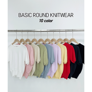 [여름초강추/24ss] 라운드 니트 반팔티 (10color)