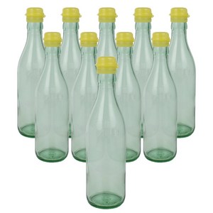 가인글로벌 청색 기름병350 유리병 참기름병 용기, 노랑, 10개, 350ml