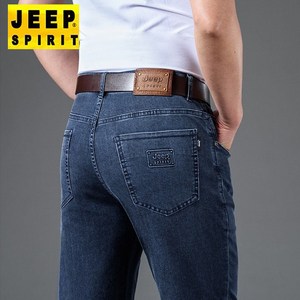 JEEP SPIRIT 지프 스피릿 청바지 남자 여름 가을 느슨한 스트레이트 팬츠 올매치 비즈니스 바지 탄성 얇은 소재 여름바지 뉴 디자인 여름팬츠 남성 청바지 723 3011