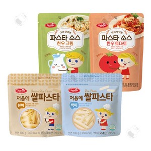 베베스트 처음에 쌀파스타 2종+아이 맛있는 파스타 소스 2종(한우 크림 & 한우 토마토), 1세트, 500g