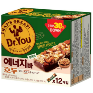 닥터유 에너지바 호두 컴팩트, 408g, 2개