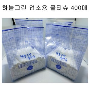 하늘그린 덕용 물티슈 업소용 일회용 식당물수건 400매(220*200), 100매, 4개, 50g