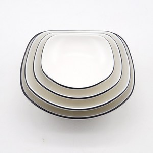 다다홈 멜라민 그릇 식기 반찬그릇 앞접시 업소용 식당 코드 사각찬기 3호, 5개, G-9618 그레이