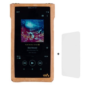 소니 워크맨 NW-WM1ZM2 전용 미테르 케이스 + 화면 보호 필름 Fo Sony Walkman WM1ZM2 이탈리아 가죽 보호 커버 MITER, 라이트카멜 이태리푸에블로가죽, 1개