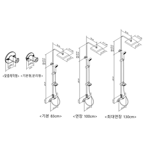 셀프리빙 일자파이프 연장봉 교체 추가금액 옵션 (개별판매 X), 100cm, 1개