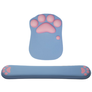 스놉볼 말랑냥이 젤리 마우스패드 키보드 손목 받침대, 블루, 1세트