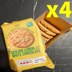 200g 4팩 막스앤스펜서 시칠리아 레몬 화이트 초콜릿 쿠키 Sicilian Lemon White Chocolate, 4개