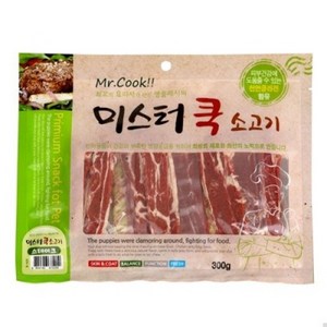 미스터쿡 강아지 스테이크 건조간식, 소고기, 300g, 15개