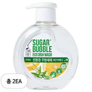 슈가버블 친환경 주방세제 레몬 버베나, 750ml, 2개