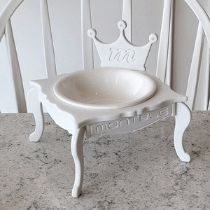 앤티크스 고양이밥그릇 강아지식탁 세라믹식기 물그릇 애견식탁 1구, 기본로고, 화이트쿠키, 1개