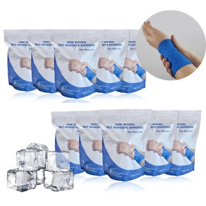 쿨자착성 쿨 붕대 파스 10개 압박용 쿨밴드 4.5m 발목 자가점착 멘솔 손목 압박 붕대 냉찜질 탄력 밴드, 1세트