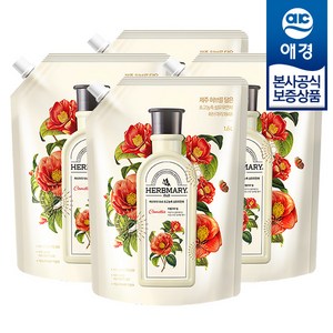 허브마리 1848 섬유유연제 카멜리아 힐 리필, 4개, 1.6L