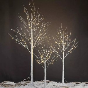 자작나무 LED 크리스마스트리 2종 60cm 120cm 구성, 라운드 나무, 알전구