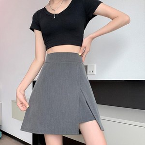 크레스티 여성용 데일리 A라인 트임 쫀쫀 치마바지 빅사이즈 하이웨스트 골프 미니 스커트