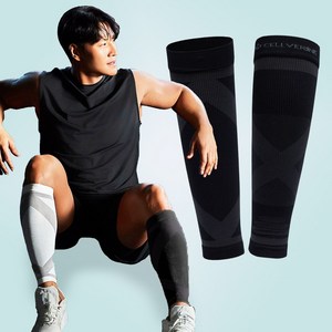 [셀버린 압박 카프슬리브] 러닝 마라톤 크로스핏 등산 종아리압박밴드, 블랙, 1개