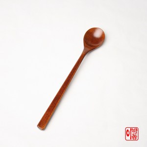 [이바돔] 국내산 천연 옻칠 나무 롱 티스푼 생칠, 1개