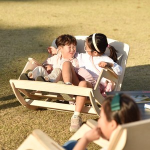 어펀타임 어린이 흔들 의자 초등학생 독서 그네 편한 발받침 캠핑의자, 1인용 자작나무원목 흔들의자, 1개