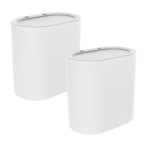 엘엘리빙 원터치 슬림 휴지통 2p, 화이트 라인