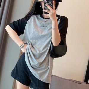 100% 면 반팔 티셔츠 빈티지 오버핏 반팔티