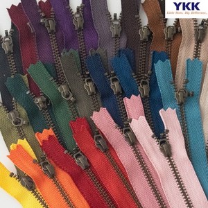 퀼팅맘 YKK지퍼 앤틱 금속 지퍼 (청동 낚시고리) 3호, 06.앤틱금속 청동낚시 오렌지[25cm], 1개