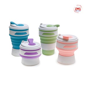 접이식 실리콘 텀블러 폴딩컵 4색 350ml / Ø88xH63-145mm / 154g, 핑크(PINK), 1개