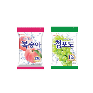 롯데제과 청포도캔디 + 복숭아캔디, 1세트, 306g