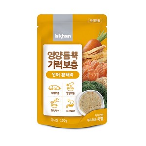 이즈칸 독 영양듬뿍 기력보충 파우치 100g 12개 강아지간식 죽 스튜, 02_연어황태죽