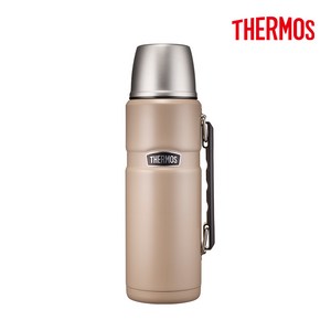 THERMOS 써모스 ROB-001K 트래블킹 대용량 등산 손잡이 보냉병 보온병 텀블러 1.2L, 샌드블랙(SB), 1200ml