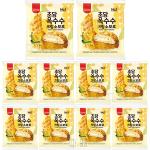 옥수수크림소보루 10봉 봉지빵 간식빵 삼립빵, 105g, 10개