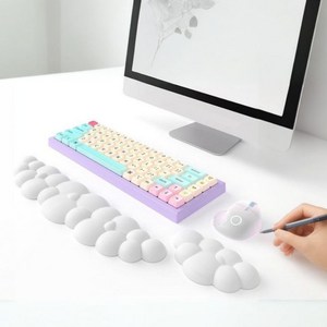 도크몰 키보드 손목 받침대 팜레스트 세트, 1세트, 화이트