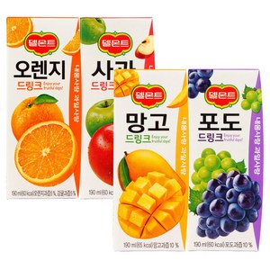 델몬트드링크 32팩(오렌지8팩+사과8팩+망고8팩+포도8팩), 1세트, 190ml